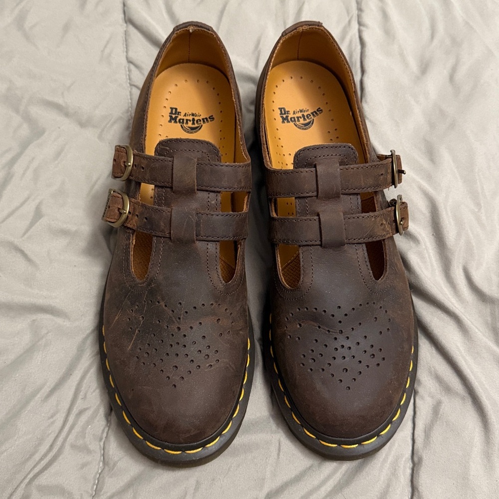 Dr. Martens 8065 Crazy Horse Leather Mary Jane Shoes - Picture 2 of 11